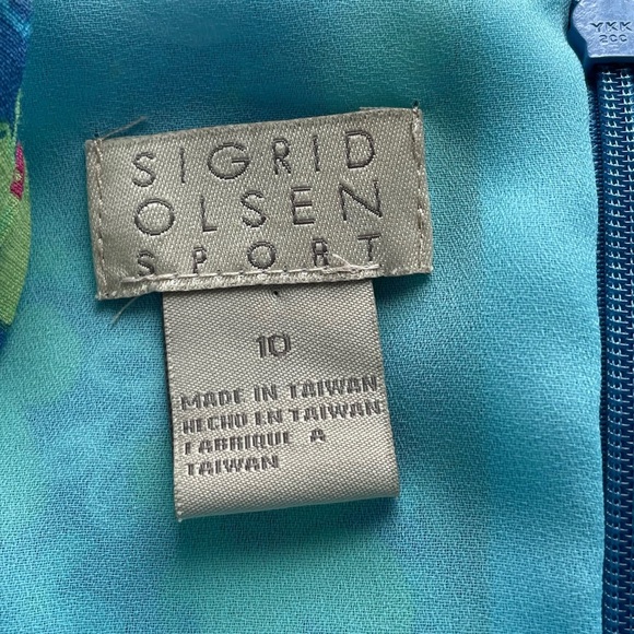 Sigrid Olsen Blue Green Floral Maxi Dress 10 Forest Fairy Granola Girl Cottage - Picture 7 of 11